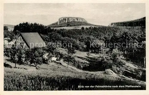 AK / Ansichtskarte Pfaffenstein_Koenigstein_Saechsische_Schweiz Blick von der Palmschaenke Pfaffenstein_Koenigstein