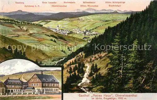 AK / Ansichtskarte Oberwiesenthal_Erzgebirge Gasthof Neues Haus Panorama Oberwiesenthal Erzgebirge