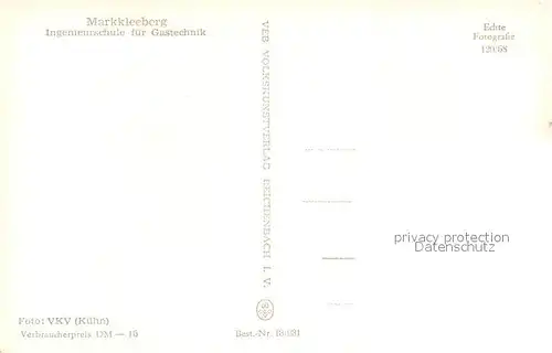 AK / Ansichtskarte Markkleeberg Ingenieurschule fuer Gastechnik Markkleeberg