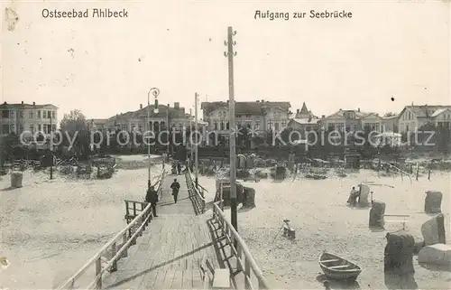 AK / Ansichtskarte Ahlbeck_Ostseebad Aufgang zur Seebruecke Ahlbeck_Ostseebad