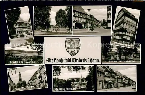 AK / Ansichtskarte Einbeck_Niedersachsen Marktplatz Bruecke Kuventhal Patrizierhaus  Einbeck Niedersachsen