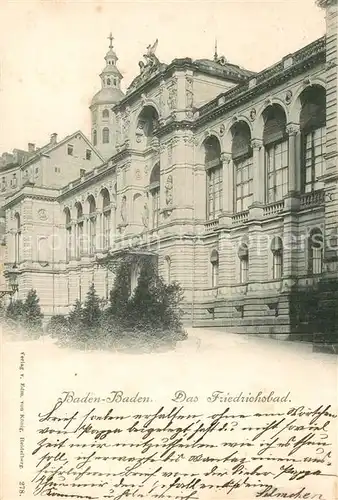 AK / Ansichtskarte Baden Baden Friedrichsbad Baden Baden