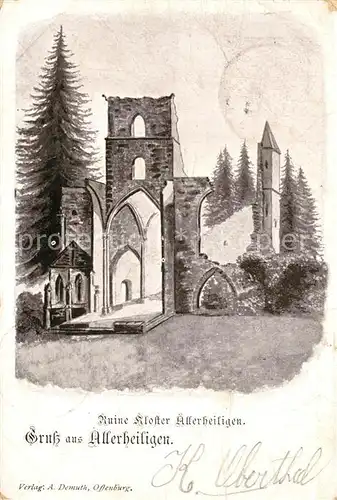 AK / Ansichtskarte Allerheiligen_Oppenau Ruine Kloster Allerheiligen_Oppenau