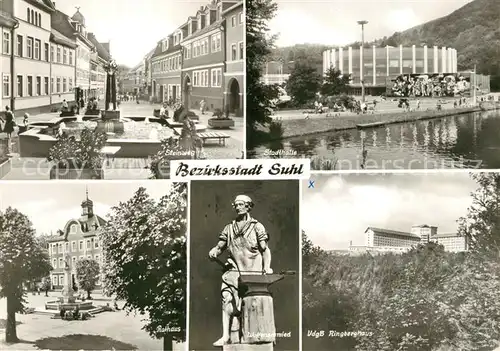 AK / Ansichtskarte Suhl_Thueringer_Wald Waffenschmied Stadthalle Steinweg Rathaus Ringberghaus Suhl_Thueringer_Wald