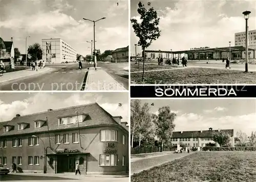 AK / Ansichtskarte Soemmerda Koelledaer Strasse HO Hotel Roter Hirsch Pestalozzi Tagesschule Soemmerda