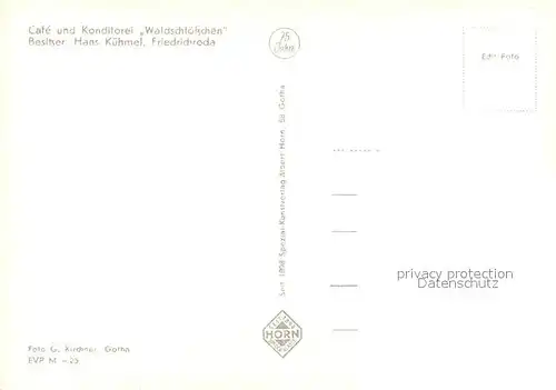 AK / Ansichtskarte Friedrichroda  Cafe Konditorei Waldschloesschen Friedrichroda