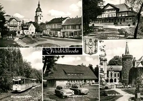 AK / Ansichtskarte Friedrichroda Parkhotel Schloss Reinhardsbrunn Heuberghaus Thueringer Waldbahn Friedrichroda