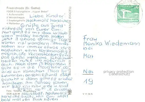 AK / Ansichtskarte Friedrichroda FDGB Erholungsheim August Bebel  Friedrichroda