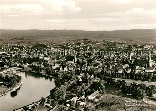 AK / Ansichtskarte Straubing Fliegeraufnahme Donau Straubing