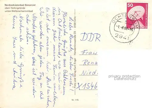 AK / Ansichtskarte Bensersiel_Nordseebad Freibad Panorama Bensersiel_Nordseebad