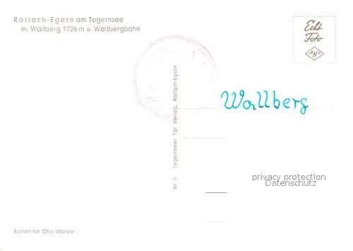 AK / Ansichtskarte Rottach Egern Wallbergbahn Rottach Egern