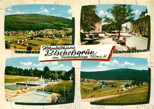 AK / Ansichtskarte Bischofsgruen Freibad Brunnen Panoramen Bischofsgruen