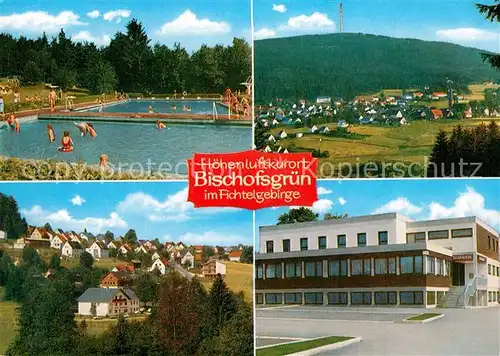 AK / Ansichtskarte Bischofsgruen Freibad Panorama Kurhaus Gaststaette Bischofsgruen