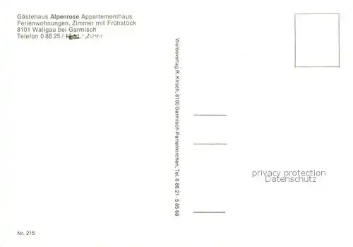 AK / Ansichtskarte Wallgau Gaestehaus Alpenrose Wallgau