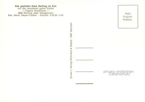 AK / Ansichtskarte Reitling Gasthaus Reitling im Elm Reitling
