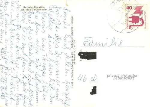 AK / Ansichtskarte Bad_Gandersheim Kurheim Roswitha Bad_Gandersheim