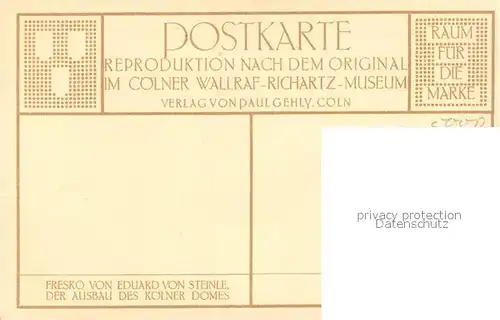AK / Ansichtskarte Koeln_Rhein Fresko von Eduard von Steinle Der Ausbau des Koelner Domes Koeln_Rhein
