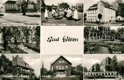 AK / Ansichtskarte Bad_Eilsen Georg Wilhelm Haus Bueckeburger Trachten Villa Barkhausen Kurpark Parksanatorium Hasse Pension Friedrichshof Haus Waldblick Bad_Eilsen