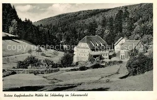 AK / Ansichtskarte Schoemberg_Schwarzwald Untere Kapfenhardter Muehle Schoemberg Schwarzwald
