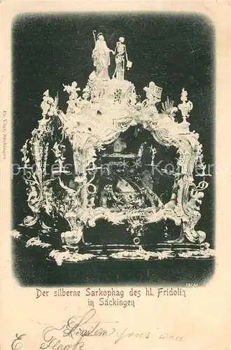 AK / Ansichtskarte Saeckingen_Rhein Silberner Sarkophag des hl Friedolin Saeckingen Rhein