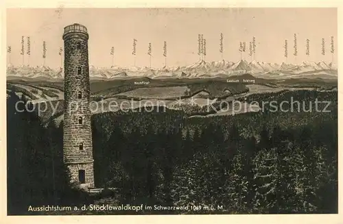 AK / Ansichtskarte Schwarzwald Aussichtsturm auf dem Stoecklewaldkopf Schwarzwald