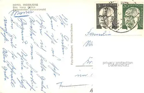 AK / Ansichtskarte Badenweiler Hotel Ingebjoerg Badenweiler