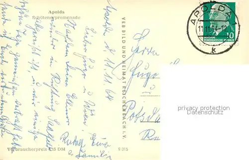 AK / Ansichtskarte Apolda Schoetenerpromenade Apolda