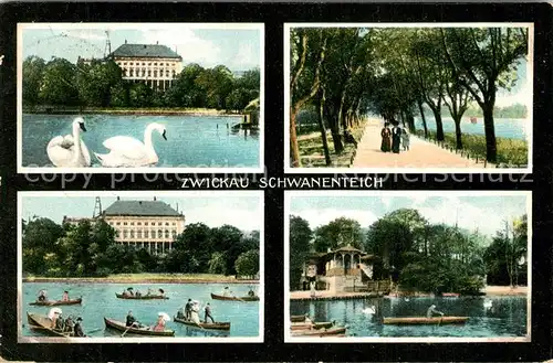 AK / Ansichtskarte Zwickau_Sachsen Schwanenteich Promenade Gondelteich Zwickau Sachsen