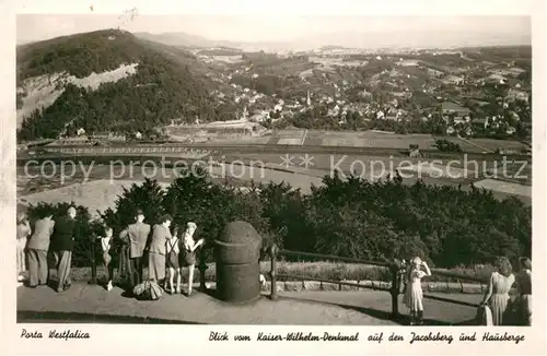 AK / Ansichtskarte Porta_Westfalica Blick vom Kaiser Wilhelm Denkmal auf Jacobsberg und Hausberge Porta_Westfalica