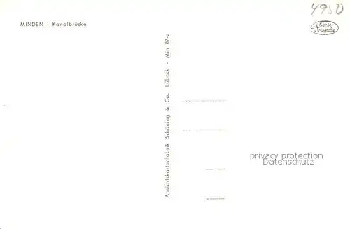 AK / Ansichtskarte Minden_Westfalen Kanalbruecke Minden_Westfalen