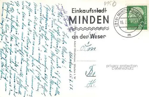 AK / Ansichtskarte Minden_Westfalen Blick von der Weserbruecke zur Porta Westfalica Minden_Westfalen