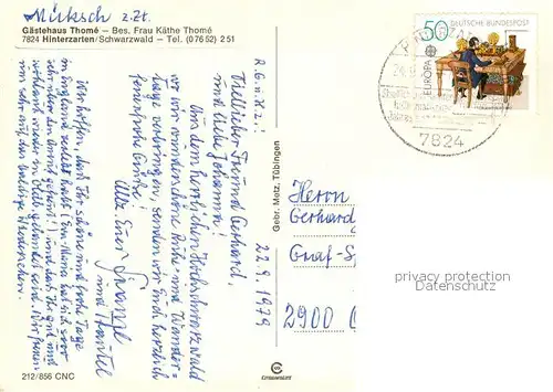 AK / Ansichtskarte Hinterzarten Gaestehaus Thome Hinterzarten