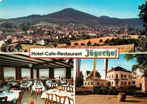 AK / Ansichtskarte Koenigswinter Panorama Hotel Cafe Jaegerhof Gastraum Koenigswinter