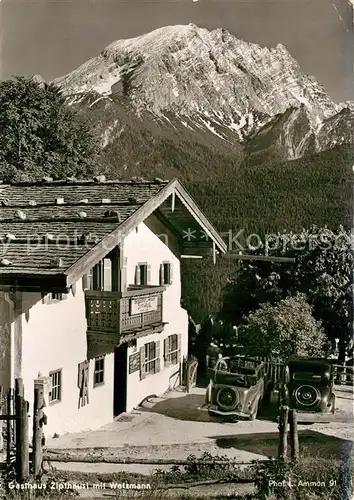 AK / Ansichtskarte Ramsau_Berchtesgaden Gasthaus Zipfhaeusl mit Watzmann Ramsau Berchtesgaden