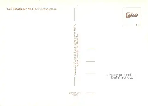 AK / Ansichtskarte Schoeningen Fussgaengerzone Schoeningen