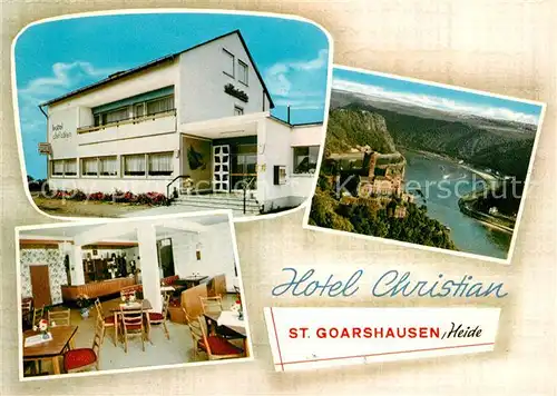 AK / Ansichtskarte St_Goarshausen Hotel Restaurant Christian Gaststube Rheinpartie St_Goarshausen