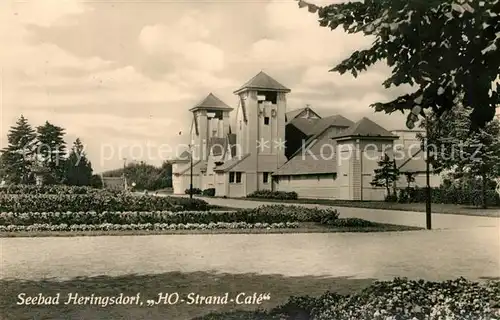 AK / Ansichtskarte Heringsdorf_Ostseebad_Usedom HO Strand Cafe Heringsdorf_Ostseebad