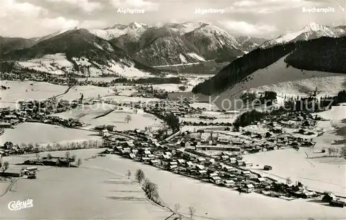 AK / Ansichtskarte Hausham Winterpanorama Alpen Fliegeraufnahme Hausham
