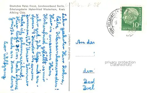 AK / Ansichtskarte Westerham_Bad_Aibling Erholungsheim Hohenfried Alpenpanorama Westerham_Bad_Aibling