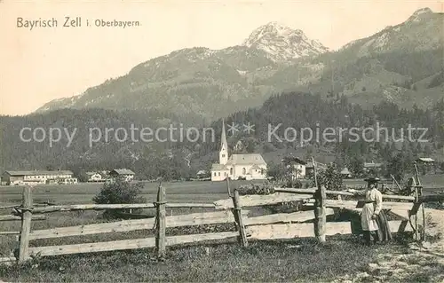 AK / Ansichtskarte Bayrischzell Blick zur Kirche Alpen Bayrischzell
