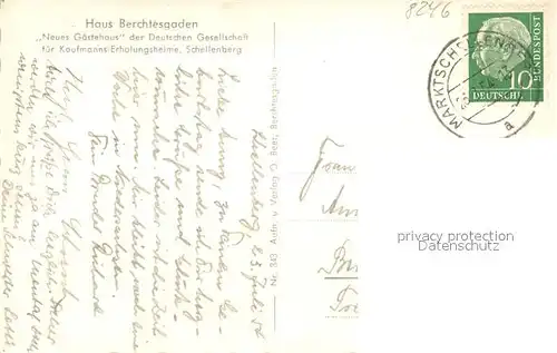 AK / Ansichtskarte Schellenberg_Marktschellenberg Haus Berchtesgaden Neues Gaestehaus Alpen Schellenberg