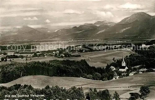 AK / Ansichtskarte Prien_Chiemsee Panorama Blick vom Gasthaus Weingarten Alpen Prien Chiemsee