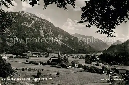 AK / Ansichtskarte Zell_Ruhpolding Panorama mit Rauschberg Chiemgauer Alpen Zell Ruhpolding