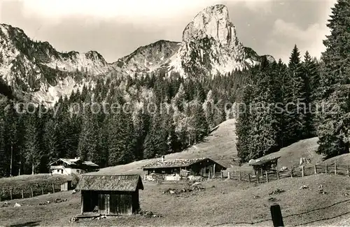AK / Ansichtskarte Ruhpolding Brander Alm mit Hoerndlwand Chiemgauer Alpen Ruhpolding