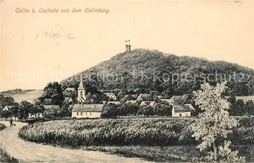 AK / Ansichtskarte Collm Ortsansicht mit Kirche Collmberg Aussichtsturm Kuenstlerkarte Collm