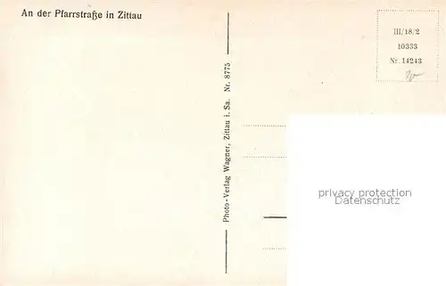 AK / Ansichtskarte Zittau Partie an der Pfarrstrasse Junge Maedchen Zittau