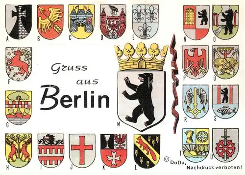 AK / Ansichtskarte Berlin Verwaltungsbezirke und ihre Wappen Berlin