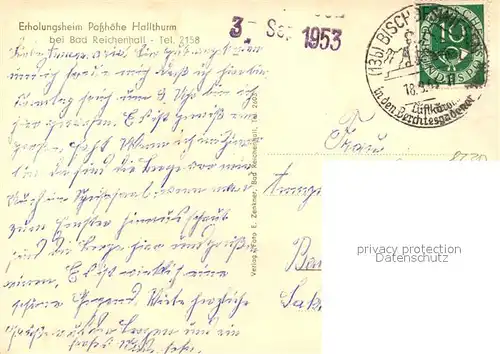 AK / Ansichtskarte Bad_Reichenhall Erholungsheim Passhoehe Hallthurm Bad_Reichenhall