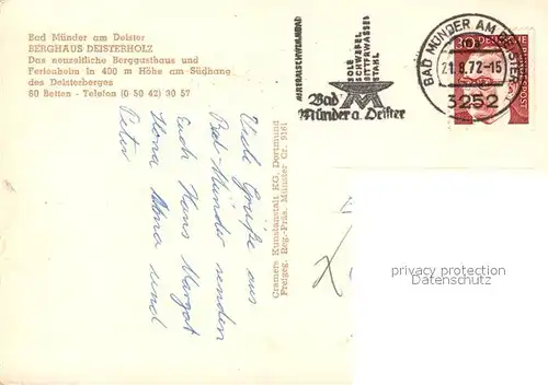 AK / Ansichtskarte Bad_Muender Berhaus Deisterholz Bad_Muender