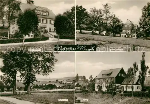 AK / Ansichtskarte Nassau_Erzgebirge Gemeindeamt Altes Forsthaus Teilansicht Schule Nassau Erzgebirge